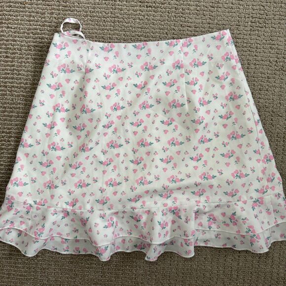 Tiger Mist Dainty Floral Top & Skirt Set S - Pink White - Picture 5 of 6